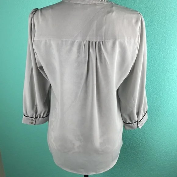 Daniel Rainn Two Toned Partial Button Down Lightweight Fashion Blouse Top M - Picture 6 of 8